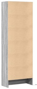 szürke sonoma szerelt fa magasszekrény LED-ekkel 69x32,5x200 cm