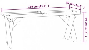 impregnált fenyőfa kerti pad 110 cm