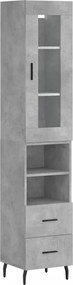 vidaXL betonszürke szerelt fa magasszekrény 34,5x34x180 cm