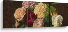 Kép - Henri Fantin-Latour, Roses de Nice on a Table, reprodukciók (órával) (90x30 cm)