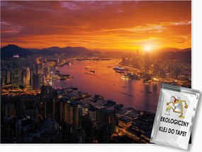Fotótapéta Város Éjszaka Hong Kong Hálószoba Nappali Tapéta Flizelina 350x250