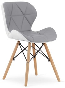 LAGO szürke-fehér szék öko bőrből
