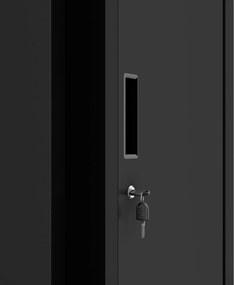 Kétrekeszes személyzeti ruhaszekrény fekete, 400x1800x500 mm: KACPER 1 Plus
