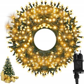 100M Karácsonyfa Lámpák 600LED Fehér Meleg Karácsonyi Világítás Zew/wew