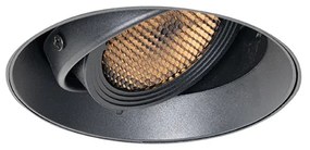 Modern beépíthető reflektor fekete GU10 AR70 kerek keret nélküli - Oneon Honey