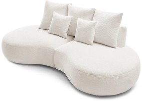 Fehér buklé szövet kanapé 260 cm Saint-Germain – Bobochic Paris