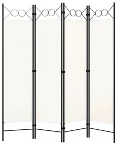 krémfehér 4 paneles paraván 160 x 180 cm