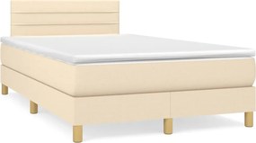 vidaXL krémszínű szövet rugós ágy matraccal 120 x 200 cm