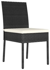 4 db fekete polyrattan kerti étkezőszék