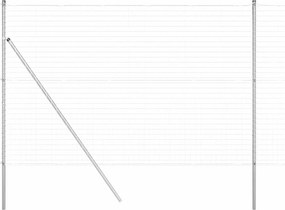 vidaXL Kerítés oszlopokkal Ezüst 1,6 x 10 m Acél és PVC