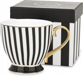 Porcelán bögre Fehér-fekete Arany 380 ml Stílusos Elegáns bögre