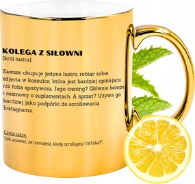 Arany csillogó bögre Edzőtárs Ajándék Nyomtatott fényképpel