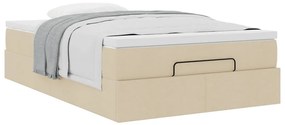 Ottomán ágykeret matraccal krém 120x200cm szövet
