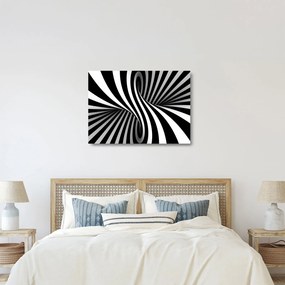 Absztrakt kép zebra csíkokkal (üvegen) (70x50 cm)