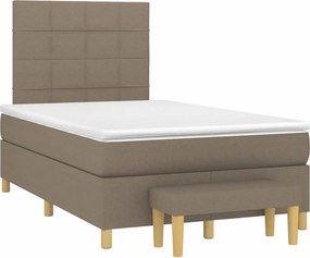 vidaXL tópszínű szövet rugós ágy matraccal 120 x 190 cm