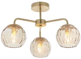 Endon 91968 - Felületre szerelhető csillár DIMPLE 3xE14/25W/230V arany/füstös bézs