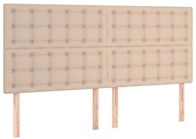 cappuccino műbőr LED-es fejtámla 200x5x118/128 cm