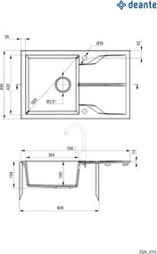 Andante gránit mosogató_fémszürke_1 medence-csepegtető