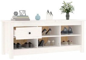 fehér tömör fenyőfa cipősszekrény 110 x 38 x 45,5 cm
