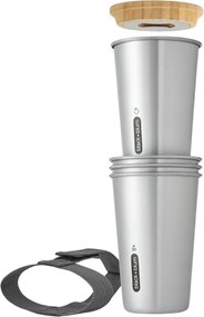 Ezüstszínű rozsdamentes acél utazóbögre 500 ml – Black + Blum