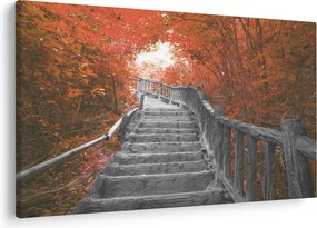 Kép - Lépcsők a természetben, narancssárga (90x60 cm)