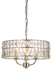 Endon 104466 - Csillár láncon CLIFTON 3xE14/6W/230V fényezett króm/átlátszó