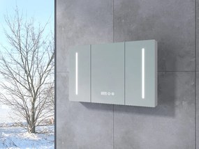 Vicenza || White háromajtós, tükrös szekrény, LED világítással 120 cm