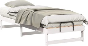 vidaXL Ágykeret Fehér 80 x 210 cm Tömör fenyőfa