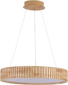 Brilagi - FALCON WOOD MODERN LED függeszték kábelen, 30 W/230 V, átm. 45 cm, fa