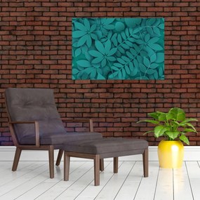 Kép - Türkiz levelek (90x60 cm)