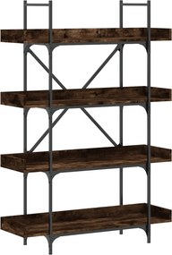 vidaXL 4 szintes füstös tölgy szerelt fa könyvespolc 100x33x145,5 cm