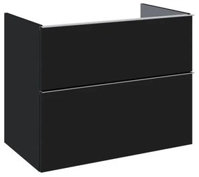 AREZZO design MONTEREY 80 cm-es alsószekrény 2 fiókkal Matt fekete színben, szifonkivágás nélkül