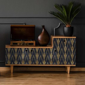 Ragnar fekete-aranyszínű dekorációs bútortapéta - Ambiance