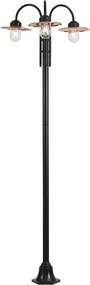 Modern kültéri lámpa fekete rézzel 235 cm 3-lámpás IP44 - Kansas