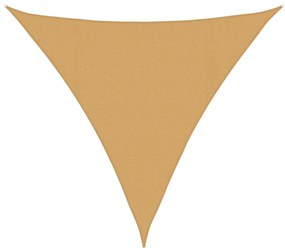 homokszínű háromszög alakú HDPE napvitorla 160 g/m² 4x4x4 m