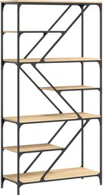 vidaXL sonoma tölgy színű szerelt fa és acél könyvespolc 91x36x176 cm