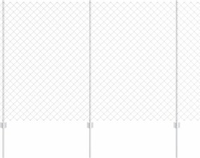 vidaXL Kerítés oszlopokkal Ezüst 1,5 x 10 m Acél