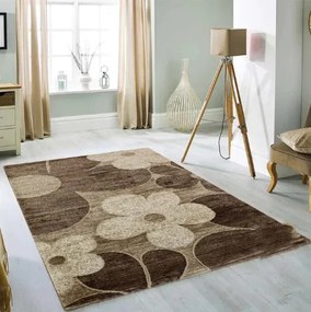 Ismay virágmintás szőnyeg modern barna bézs 125 x 200 cm