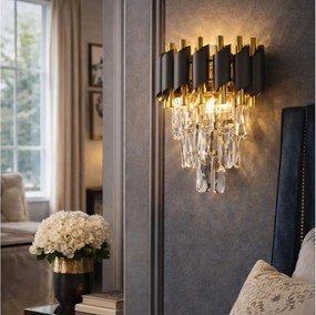 Brilagi - ECLIPSE fali lámpa 2xE14/10W/230V fekete/arany