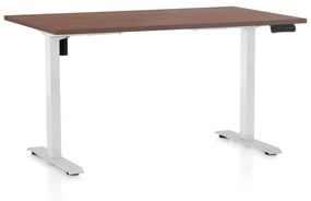 OfficeTech B állítható magasságú asztal, 120 x 80 cm, fehér alap, dió