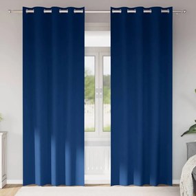 Függönyök függönyökkel 2 pcs Sötétkék 245x140cm Poliészter