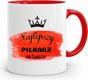 Piros Bögre Ajándék A Legjobb Labdarúgónak fényképes nyomtatással