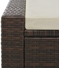 Barna kétszemélyes polyrattan napozóágy