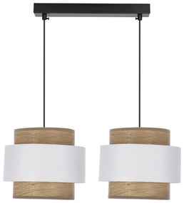 Csillár zsinóron FORNI 2xE27/40W/230V barna/fehér