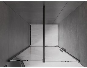 Mexen Velar, nyitható tolóajtó 90x200 cm, 8mm átlátszó üveg, fekete matt, 871-090-000-01-70