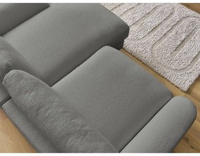 Sötétszürke buklé sarokkanapé (jobb oldali-heverő résszel) Leonore – Bobochic Paris