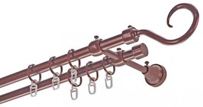 Siera horog kétsoros fém karnis szett bronz 120 cm