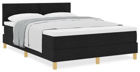 Box Spring Ágy Mattal Fekete 160x200 cm Szövet