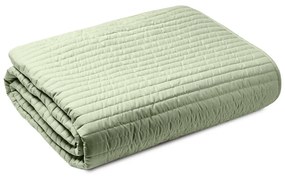 Zöld steppelt ágytakaró franciaágyra 220x230 cm Quilted Lines – Bianca