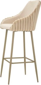 Krémszínű kárpitozott karfás bárszék szett 2 db-os (ülésmagasság 78 cm) Alaska – Mauro Ferretti